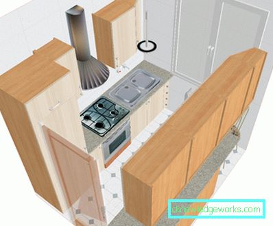 Дизайн маленької кухні площею 6 кв. м з холодильником